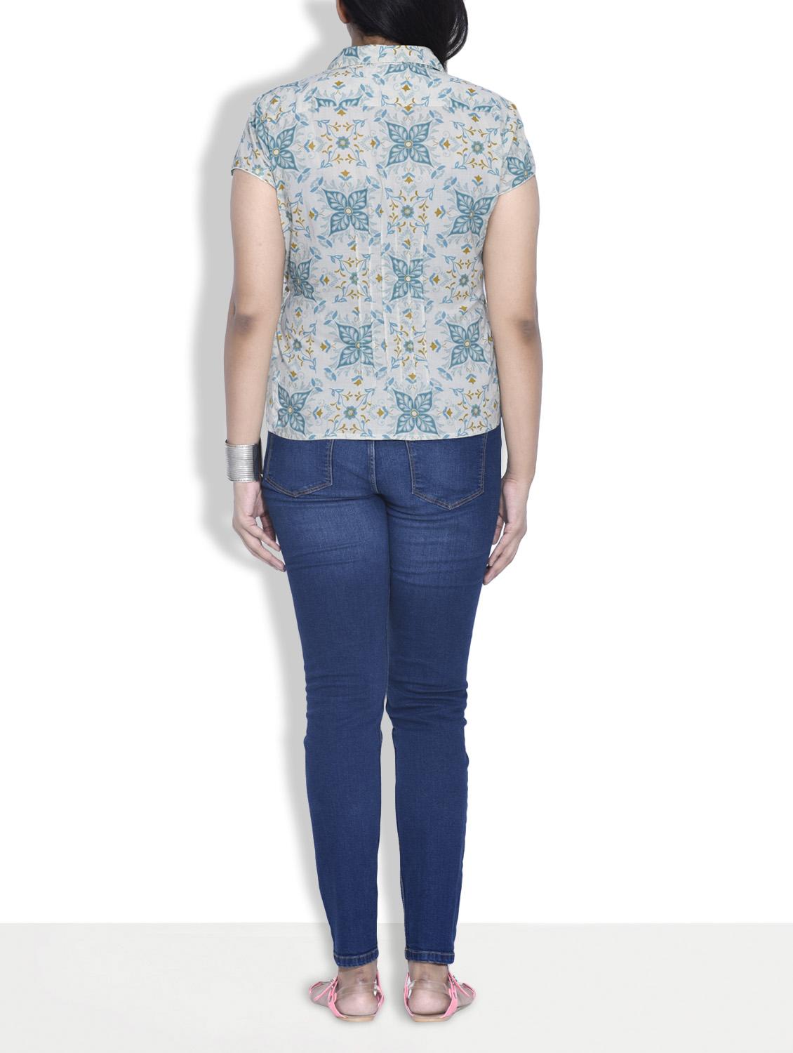 multicoloured floral print cotton top - 9601949 - Zoom Image - 3