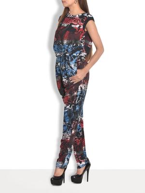 black printed crepe jumpsuit - 9603513 - Standard Image - 2