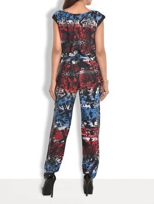 black printed crepe jumpsuit - 9603513 - Standard Image - 3