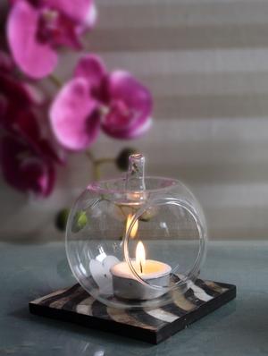 glass apple tea light holder - 9604635 - Standard Image - 2