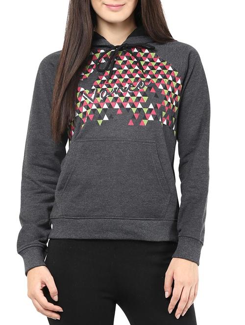 hooded sweatshirt in charcoal color with pigment print - 9605037 - Standard Image - 1