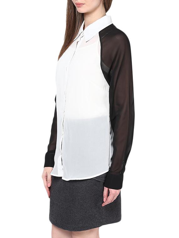 polyester color block sheer shirt - 960509 - Zoom Image - 2