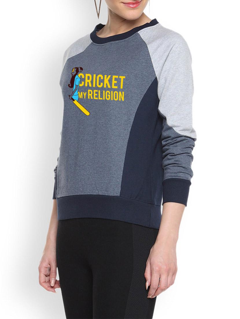 color block printed cotton sweatshirt - 9606457 - Zoom Image - 1