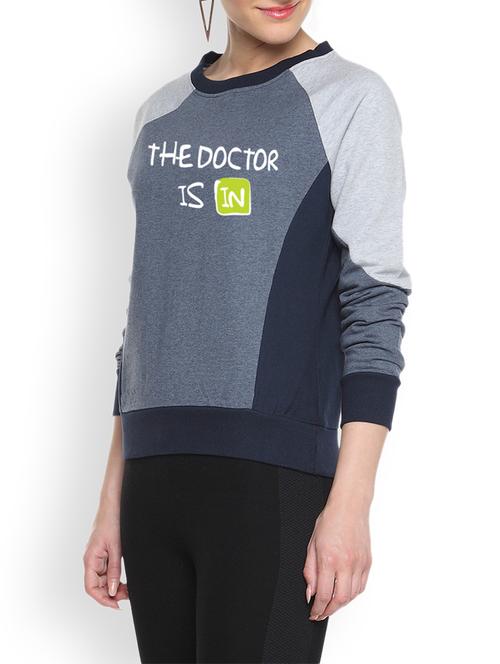 color block printed sweatshirt - 9606463 - Standard Image - 1