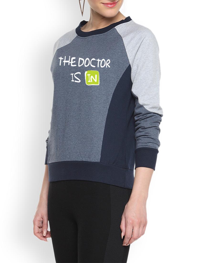 color block printed sweatshirt - 9606463 - Zoom Image - 1