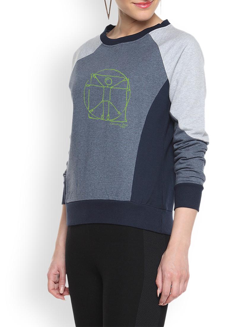 color block printed sweatshirt - 9606511 - Zoom Image - 1