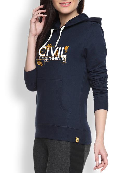 printed navy blue cotton sweatshirt - 9606818 - Standard Image - 1