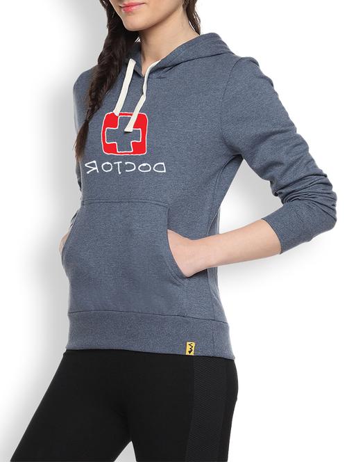 printed blue hooded sweatshirt - 9606912 - Standard Image - 1