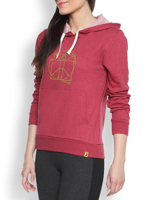 red cotton typographic printed sweatshirt - 9607089 - Standard Image - 1