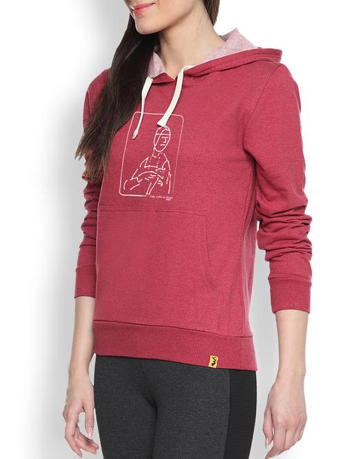 red cotton typographic printed sweatshirt - 9607148 - Standard Image - 1