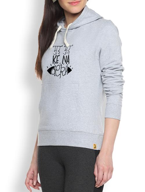 light grey cotton printed sweatshirt - 9607163 - Standard Image - 1