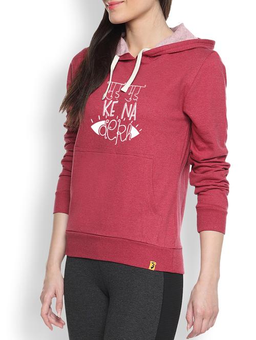 red cotton typographic printed sweatshirt - 9607164 - Standard Image - 1