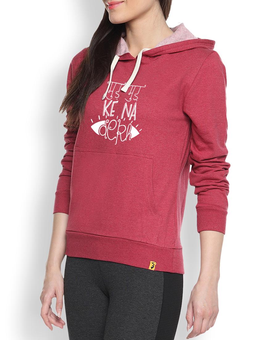 red cotton typographic printed sweatshirt - 9607164 - Zoom Image - 1