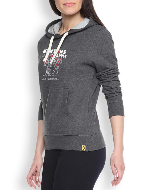 grey cotton hooded sweatshirt - 9607167 - Standard Image - 1