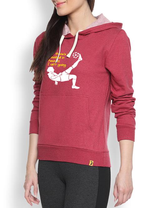 red cotton typographic printed sweatshirt - 9607173 - Standard Image - 1