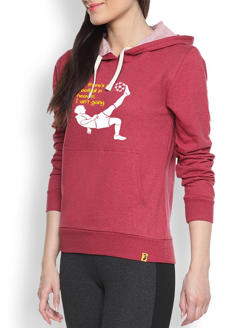red cotton typographic printed sweatshirt - 9607173 - Zoom Image - 1