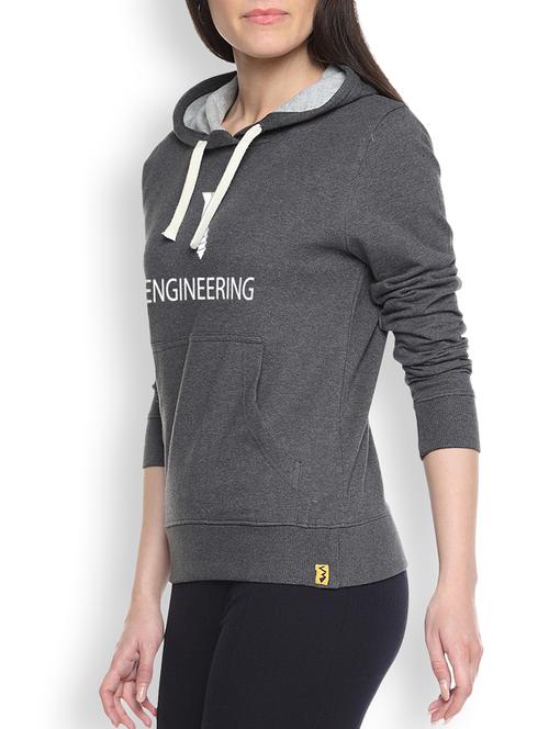 grey cotton hooded sweatshirt - 9607187 - Standard Image - 1