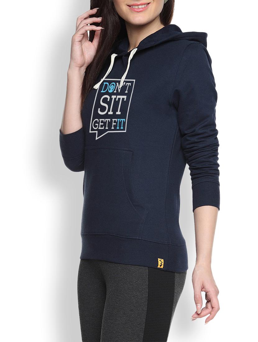 navy blue cotton typographic printed sweatshirt - 9607199 - Zoom Image - 1