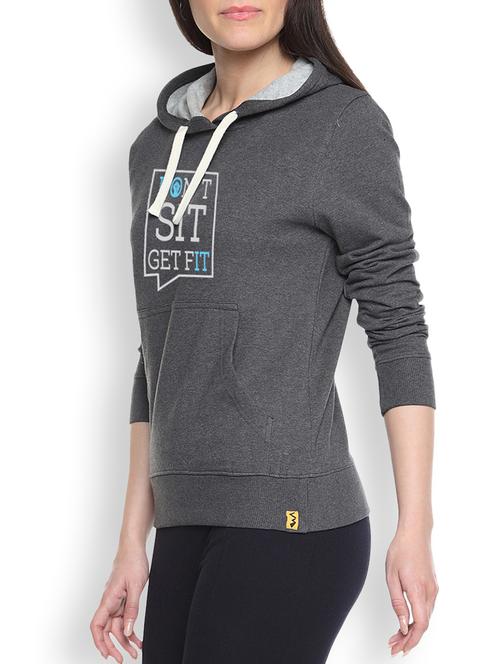 grey cotton typographic printed sweatshirt - 9607200 - Standard Image - 1