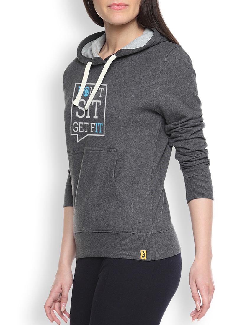 grey cotton typographic printed sweatshirt - 9607200 - Zoom Image - 1