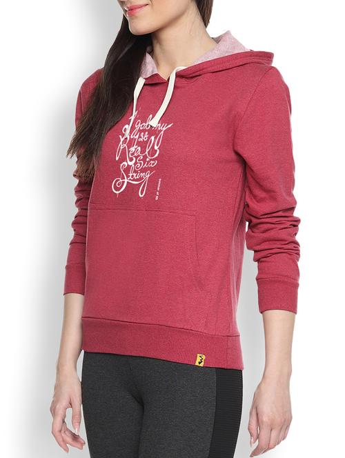 red cotton typographic printed sweatshirt - 9607206 - Standard Image - 1