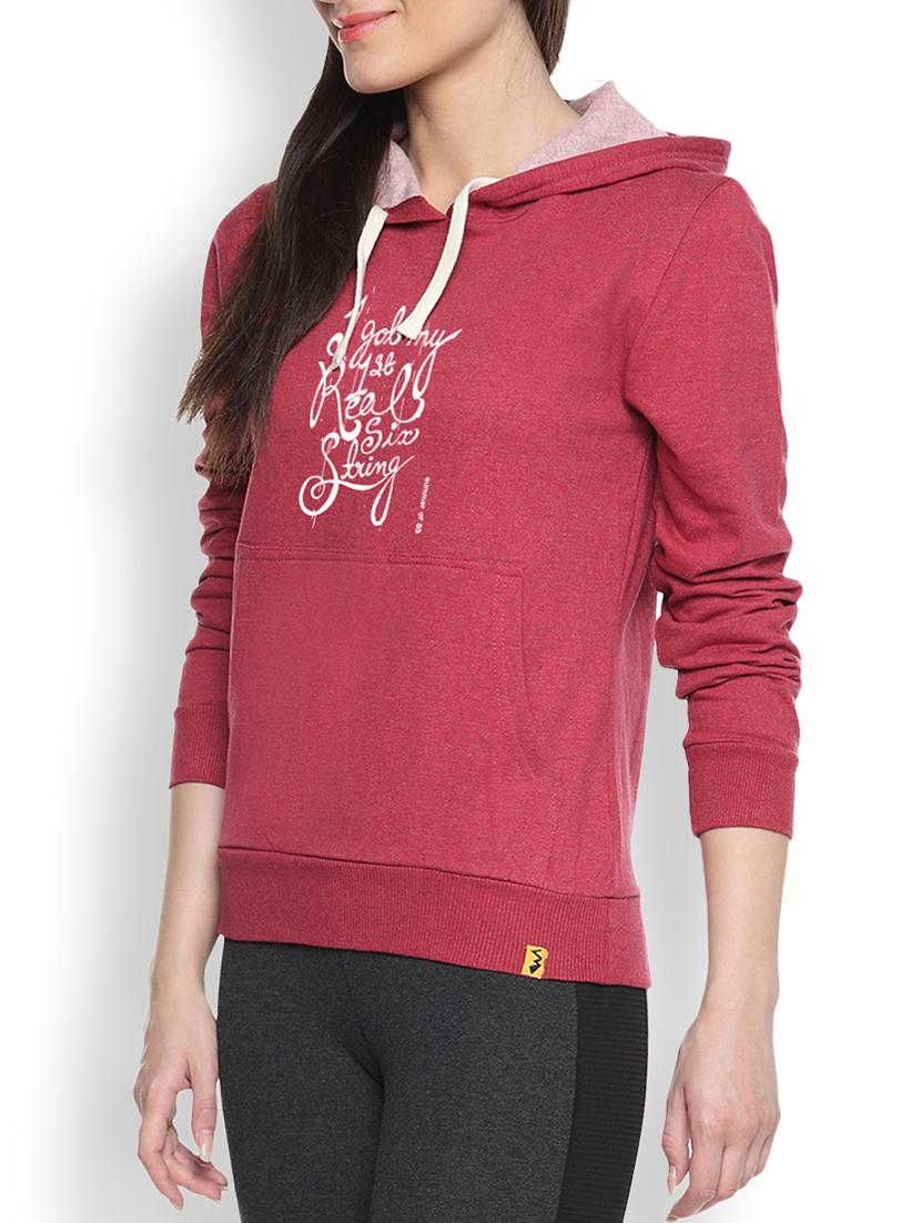 red cotton typographic printed sweatshirt - 9607206 - Zoom Image - 1