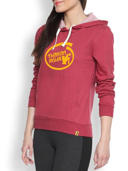 red cotton typographic printed sweatshirt - 9607215 - Standard Image - 1
