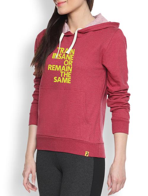 red cotton typographic printed sweatshirt - 9607219 - Standard Image - 1