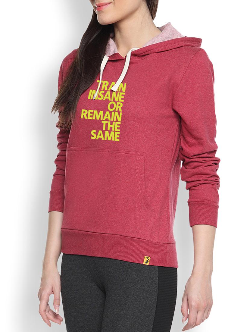 red cotton typographic printed sweatshirt - 9607219 - Zoom Image - 1