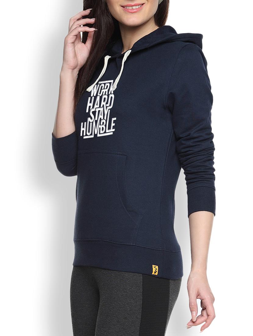 blue cotton typographic printed sweatshirt - 9607226 - Zoom Image - 1