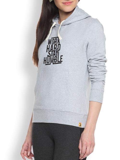 grey cotton hooded sweatshirt - 9607229 - Standard Image - 1