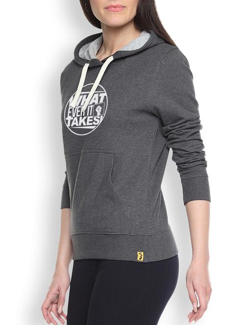 grey cotton hooded sweatshirt - 9607233 - Standard Image - 1