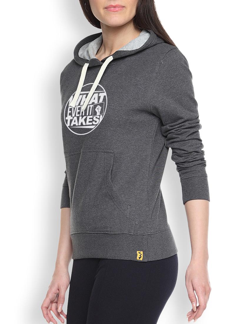grey cotton hooded sweatshirt - 9607233 - Zoom Image - 1