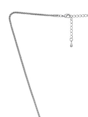 embellished silver flower pendant necklace - 9612063 - Standard Image - 3