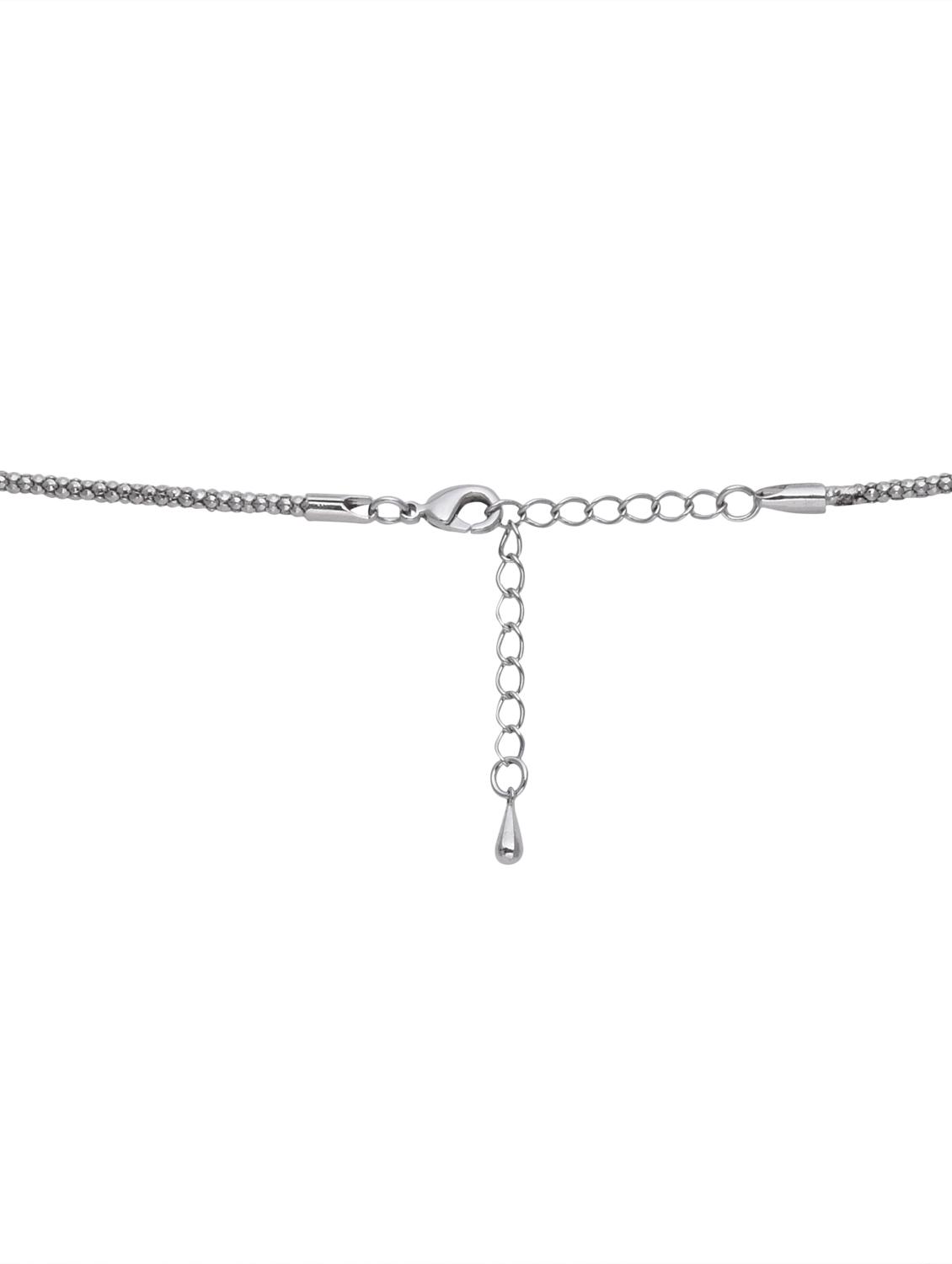 embellished silver flower pendant necklace - 9612063 - Zoom Image - 2