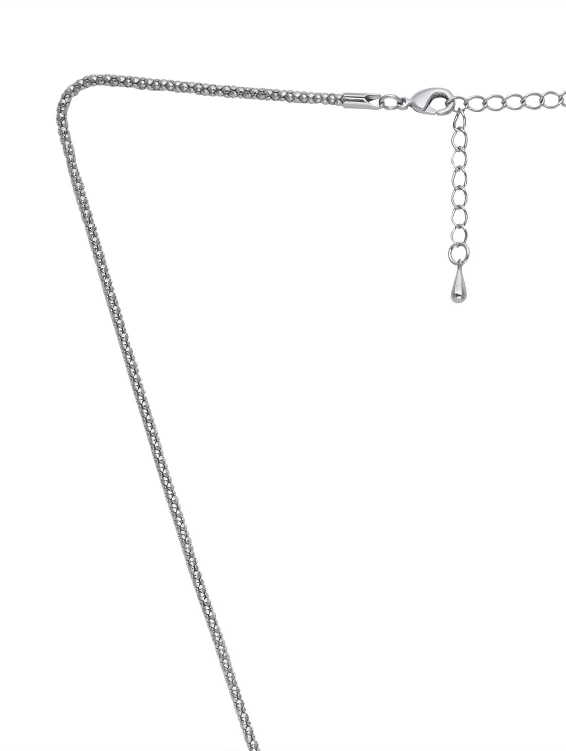 embellished silver flower pendant necklace - 9612063 - Zoom Image - 3