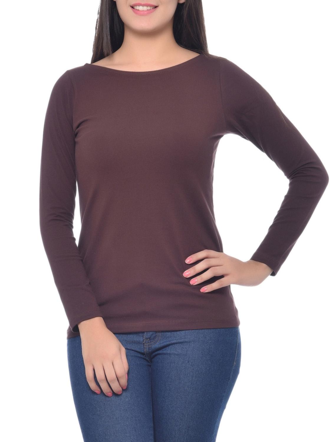 solid brown tee - 9612237 - Zoom Image - 1