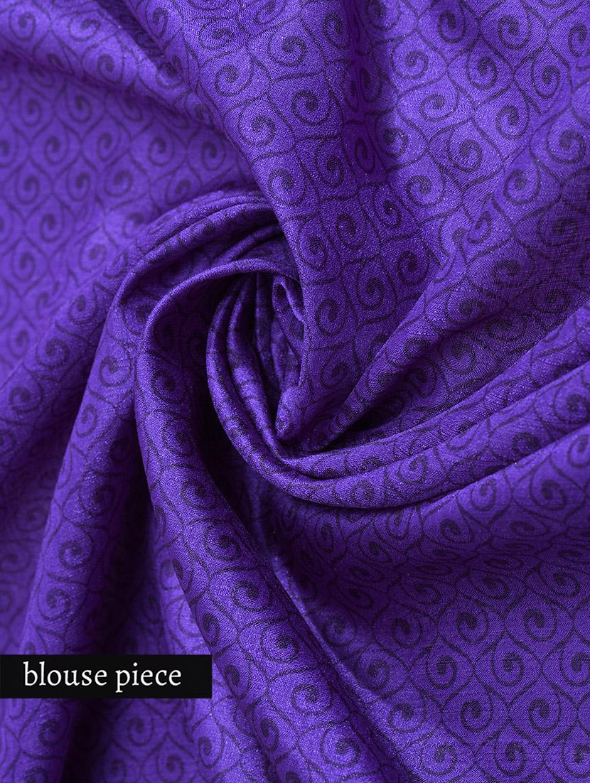 pink and purple silk madhubani saree with blouse - 9613958 - Zoom Image - 3