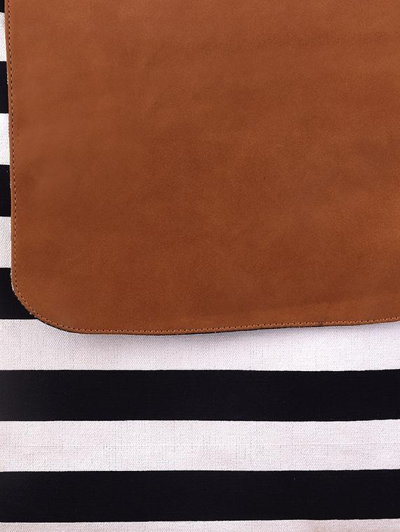 multi striped canvas and leatherette sling bag - 9614987 - Zoom Image - 4