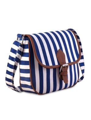 blue and white striped canvas sling bag - 9614988 - Standard Image - 5