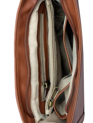brown bow embellished leatherette sling bag - 9614993 - Standard Image - 3