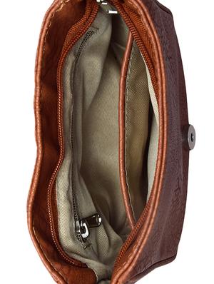 brown leatherette sling bag - 9614999 - Standard Image - 3