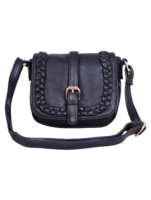 black faux leather sling bag - 9615000 -  Standard Image - 0