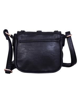 black faux leather sling bag - 9615000 - Standard Image - 2