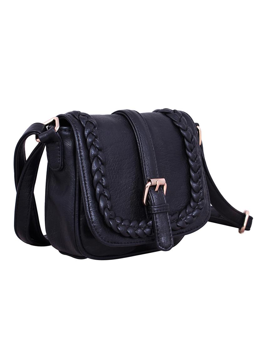 black faux leather sling bag - 9615000 - Zoom Image - 5