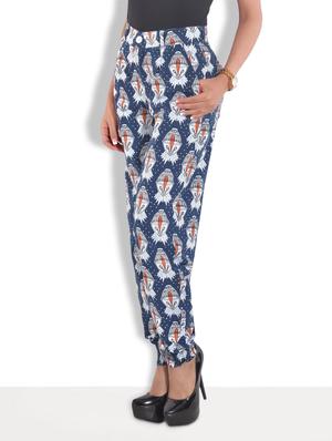blue cotton printed trouser - 9615532 - Standard Image - 2