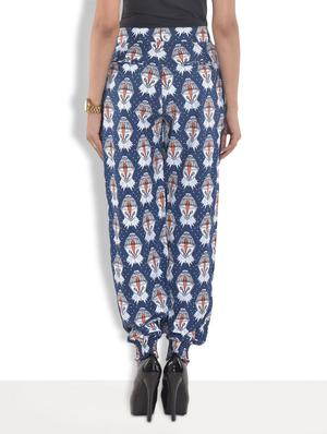 blue cotton printed trouser - 9615532 - Standard Image - 3