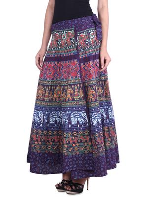 multicolored printed cotton wrap around skirt - 9617167 - Standard Image - 2