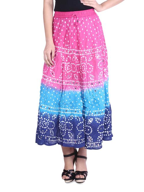 multicolored sequined tie n dye cotton skirt - 9617183 - Standard Image - 1