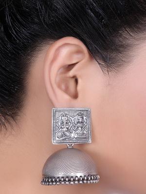 sterling silver beaded jhumkas - 9618185 - Standard Image - 2